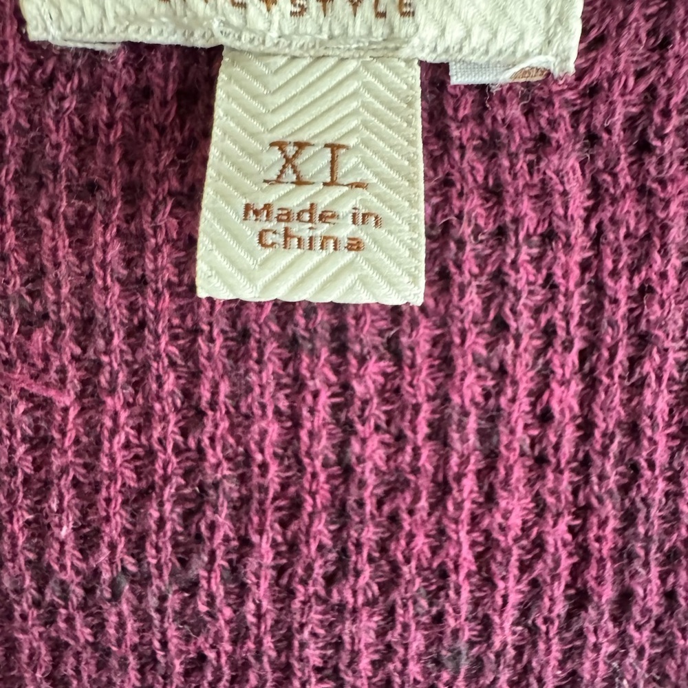 Sonoma Maroon Hoodie With Knit Sleeves Size XL - Picture 3 of 6